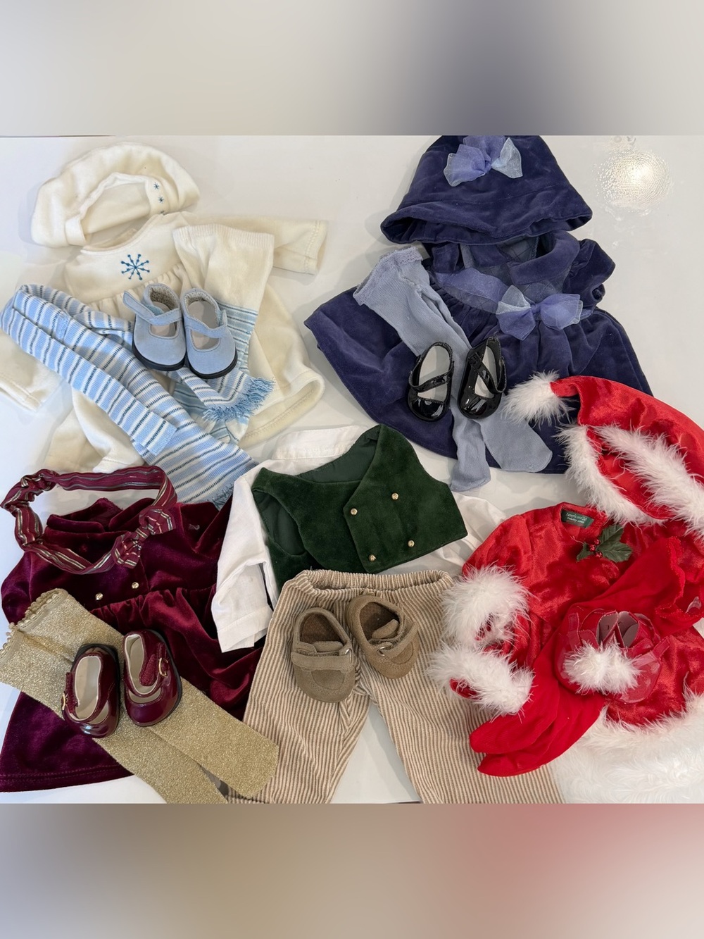 Authentic American Girl Bitty Baby Holiday & Dress Clothing Bundle – 5 Outfits